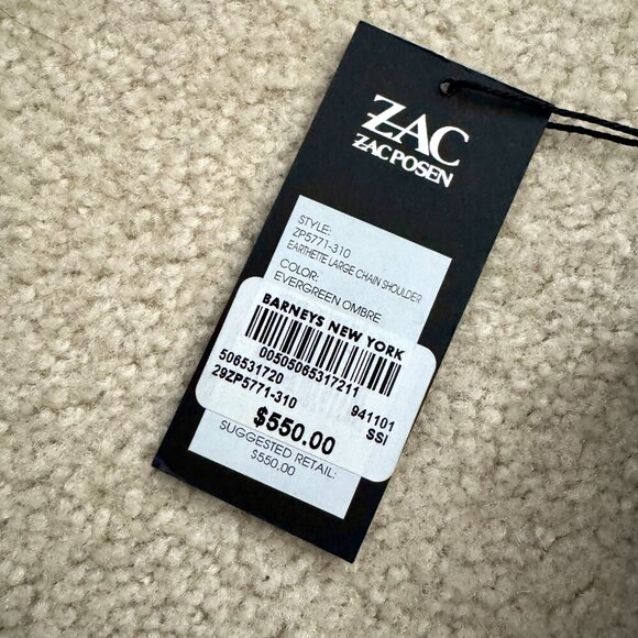 ZAC Zac Posen Earthette Leather Chain Link Bag NWT - Picture 2 of 11